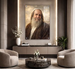 1333 – ציור של הרב שלום ארוש בגווני חום להדפסה על קנבס או זכוכית