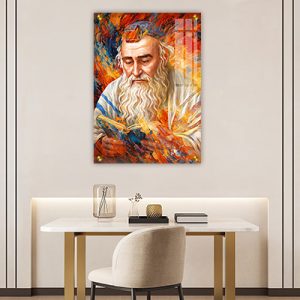 1360 -ציור צבעוני של רבי מאיר בעל הנס מתפלל על קנבס או זכוכית מחוסמת