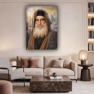 1419 – ציור של בבא מאיר אבוחצירא על רקע אמנותי להדפסה על קנבס, זכוכית או פרספקס