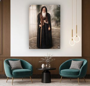 1850- תמונה של רבי חיים פינטו הגדול על זכוכית מחוסמת או קנבס