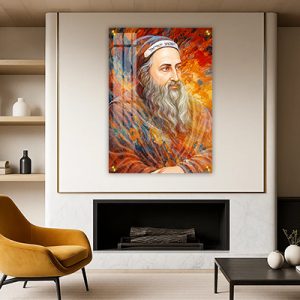 5425 – ציור צבעוני של רבי שמעון בר יוחאי על קנבס או זכוכית מחוסמת