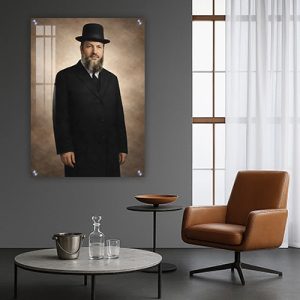 5741 – ציור של רבי יצחק אבוחצירא מחיפה בצעירותו על קנבס או זכוכית