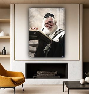 6008 – ציור של הרב אלעזר מנחם מן שך על קנבס או זכוכית