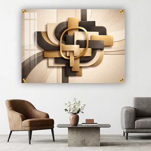 AB-22 תמונת אבסטרקט תלת מימד להדפסה על קנבס או זכוכית