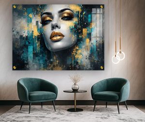 W-4 – ציור גרפיטי מרהיב של אישה להדפסה על קנבס או זכוכית