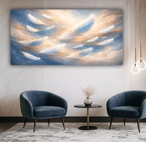 AB-190 תמונת אבסטרקט נוצות מרהיבה לבית או למשרד