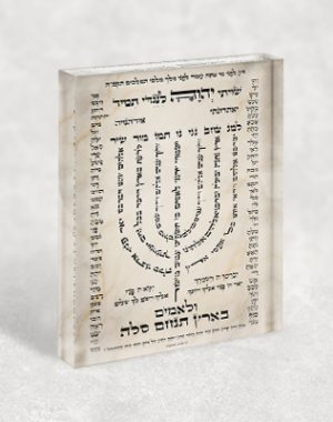 2018 – ברכת למנצח מפוארת בשילוב תכנים קבליים על בלוק אקרילי