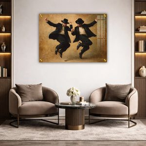 3810 – ציור של שני של חסידים רוקדים להדפסה על קנבס או זכוכית