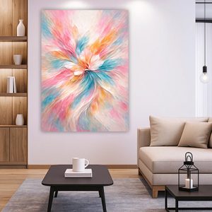 AB-211 תמונת אבסטרקט מודרנית צבעונית על קנבס, זכוכית או פרספקס