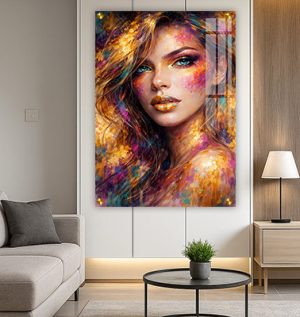 W-21 –  תמונה של אישה צבעונית להדפסה על קנבס או זכוכית מחוסמת