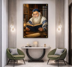 1361 – ציור של רבי מאיר בעל הנס מתפלל על קנבס, זכוכית או פרספקס