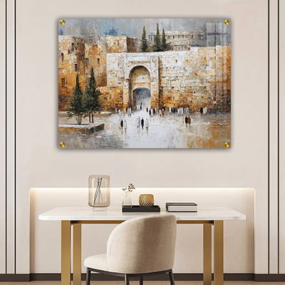 ציור של חומות ירושלים העתיקה
