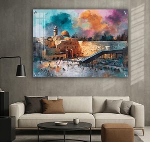 8578 – ציור צבעוני של הכותל לתלייה על הקיר