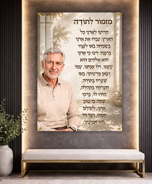 מזמור לתודה 010 – תמונה מעוצבת של ברכת מזמור לתודה עם תמונה אישית