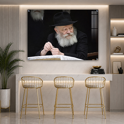 תמונה דיגיטלית של הרבי מלובביץ' מחזיק מטבע צדקה