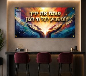 2110 – ברכת "פותח את ידיך" צבעונית להדפסה על זכוכית או קנבס